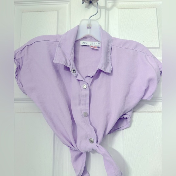 ZARA girls tie front crop top - Picture 3 of 6